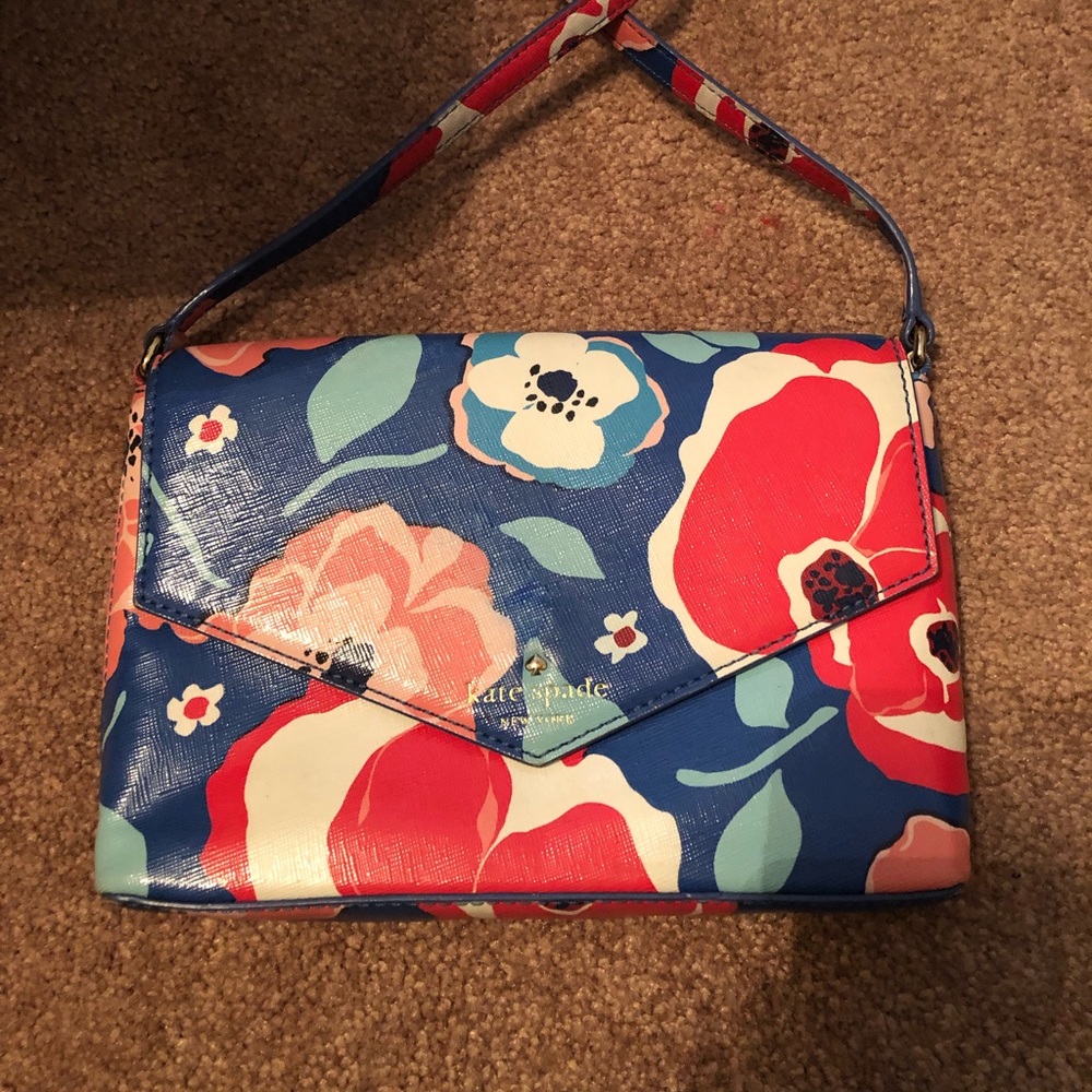 Floral vinyl Kate spade crossbody